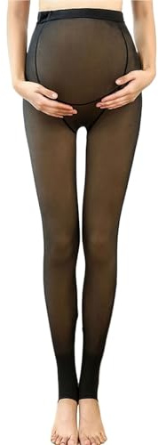 Générique Collants de maternité Femmes Collants doublés Polaire Taille Haute Hiver Chaud translucide serré(Lint-Free)