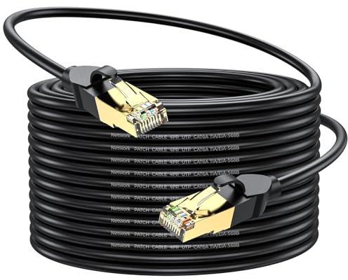 Ethernet Cable 50m, High Speed 1000mbps 550Mhz/s Cat6 Ethernet Cable, Black RJ45 Lan Cable, Network Cable are Suitable for Routers, Computers, Modem, Switch, Games, Patch Panel
