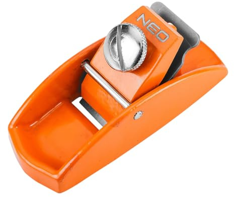 NEO TOOLS Mini Holzhobel Blockhobel Einhandhobel 89x35 mm Mini Handhobel, 65 MN Stahlklinge, Gusseisenkörper, Präzise Einstellung, Ideal für Modellbau & Feinbearbeitung, Kompakt & Robust