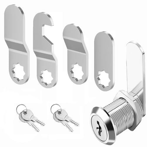 Briefkastenschloss 16mm mit 4 Schlüssel und 5 Verschiedene Schlossplatten,Schrankschloss,Briefkasten schloß,für Schranktüren,Möbel,Briefkästen