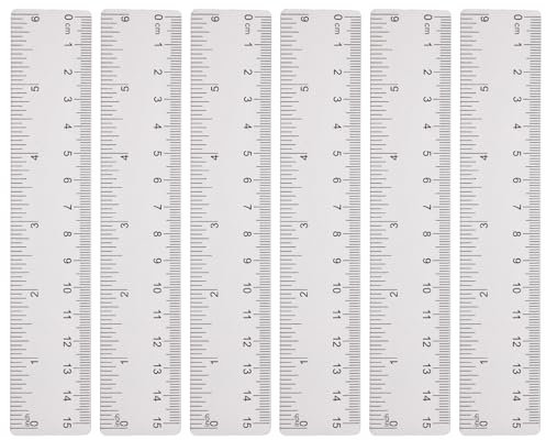 JIYIN 6 Stück 15 cm Kunststoff Lineal, Transparent Lineal 15cm mit Zentimetern und Zoll für Zuhause Schule Büro