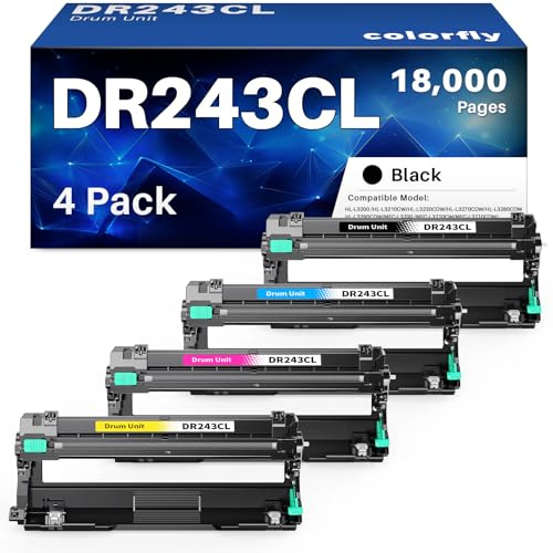 colorfly DR243CL DR-243CL - Unidad de tambor compatible con Brother DR-243 DR243CL para Brother HL-L3210CW L3230CDW L3270CDW MFC-L3710CDW L3730CDW L3750CDW L3770CDW DCP-L3500 L35500 10CDW LL 3550CDW