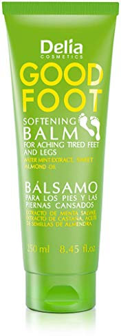 Delia Cosmetics – Good Foot - Baume - Crème adoucissante pour les pieds et les jambes lourds et fatigués - Extrait de menthe et huile d'amande douce - élimine l'enflure - 250ml
