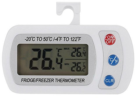 Termometro Digitale LCD Impermeabile per Frigorifero e Freezer con 2 Pezzi Display Termometro Congelatore Frigo