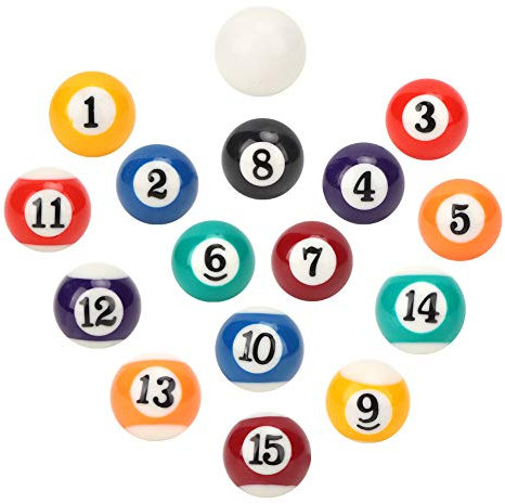 MAGT Billardkugel, 16PCS Mini-Billardkugel Tragbare Harz-Billardkugel Kleine 2,5-cm-Billardkugel Praktischer Billardtisch Zubehör für Unterhaltung