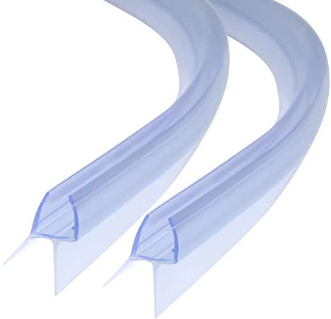 DOPPOSO Duschtätning, böjd 2 x 100 cm, ersättningstätning, tätning för 6/7/8 mm, glastjocklek, förböjd tätning för duschdörr, svallskydd för badkar, U-dusch och rund dusch