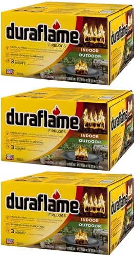 Duraflame 4.5 Pound 3 Hour Long Burn Time Indoor Outdoor Quick Light Fire Log for Camping, Firepits, Bonfires, and Fireplaces (18 Pack)