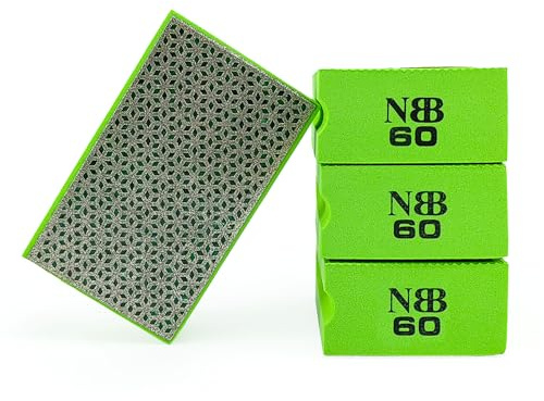 NBB Diamantplatta för slipning eller polering, diamantslipning/poleringsblock med flexibel svampbaksida för slipning sten granit keramik kakel glas trä metall (4, 60#)