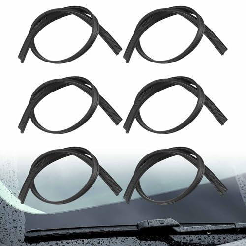 SJUNJIE 6 Stück Scheibenwischer-Gummi, 800 mm Ersatzgummi, Schneidbar Wischergummi, Passend für Alle Scheibenwischer, Abnehmbar