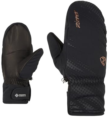 Ziener Dam Karoia skidvant/vintersport | Primaloft, vindtät, mycket varm, svart. rosa metallisk, 7,5