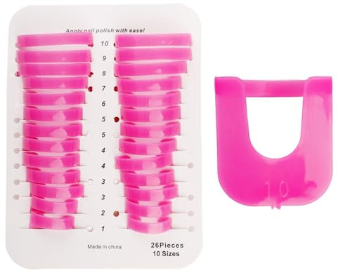 GroveEss 26Pcs Nail Polish Protector Stencil,Reusable Gel Nail Tips Forms Anti Spill Holder Clip Caps,Nail Polish Edge Anti-Flooding Template Clip Finger Nail Art Basic Tool