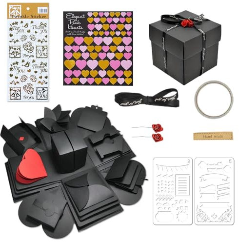 Kreative Explosions-Überraschungsbox - Das perfekte Jahrestagsgeschenk für ihn und sie, Fotobox Geschenk für Geburtstag, Hochzeit und Valentinstag.