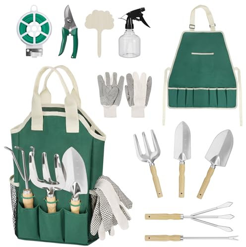 Garden Tools Set 12Pcs Gardening Hand Tool Gift Kits Garden Lovers Gift Stainless Steel Multi Functional Gardening Set