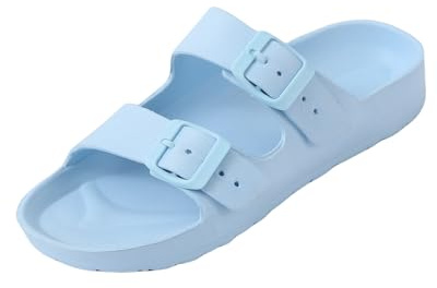 R-ISLAND Sandales antidérapantes pour femme, pour piscine, douche, plage., bleu ciel, 40 EU