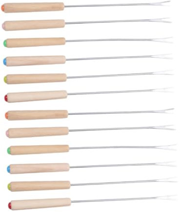 Générique Lot De 12 Fourchettes À Fondue Fourchettes À Chocolat En Acier Inoxydable Fourchette À Deux Dents En Acier Inoxydable Ustensiles De Cuisine Pour La Viande Ustensiles De