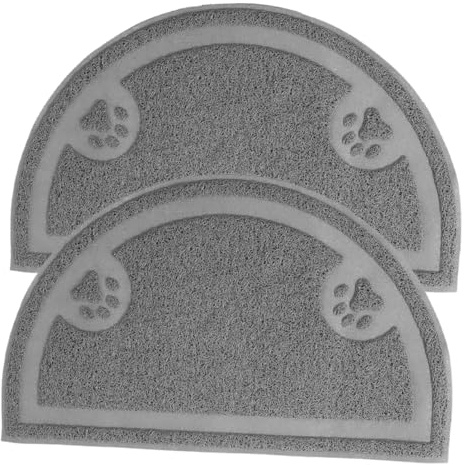 Milisten 2piezas Alfombrillas para Caja De Gatos Alfombra para Gatos Semi-Circular Bordes Redondeados Accesorio De Suministros para Mascotas para Areneros Interiores