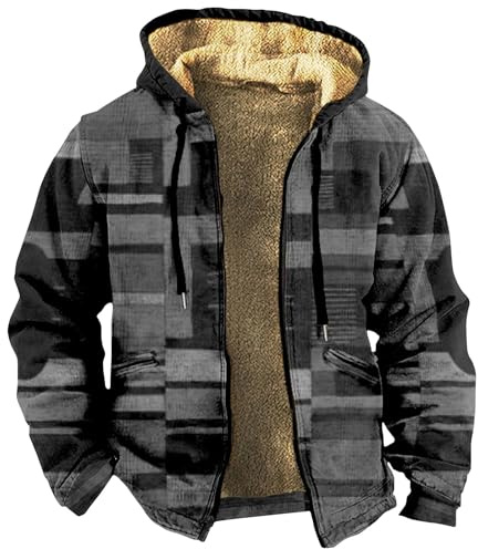 Veste Homme Hiver Manteau Long Homme Grande Taille Tactique Cachemire Manteaux Chaude Blouson Mi Saison Capuche Cardigan Teddy Legere Polaire Molleton Black Friday 2025 Kleidung 14#Gris 6XL