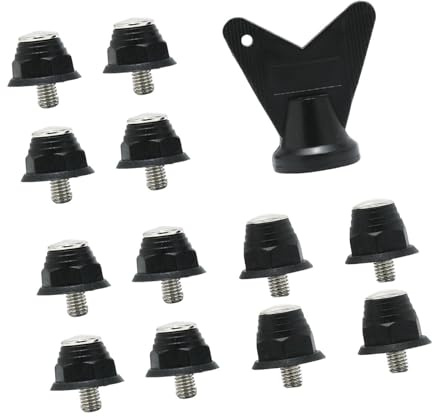 Milageto 12 Pezzi di Chiodi per Scarpe Da Calcio in Nylon Portatili con Chiave Inglese Comodi Accessori di Ricambio Stabili M5 per, 13mm15mm