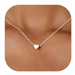 ChicSilver Silver Heart Necklace for Women Tiny Small Heart Necklace for Women Endlessness Love Dainty Necklaces - 16
