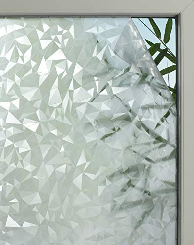 GARDINIA Statische Fensterfolie Graphic 50, Selbsthaftend, Blickschutz, Lichtdurchlässig, Haftet statisch ohne Kleber, 90 x 150 cm, Prisma-Optik, Halbtransparent