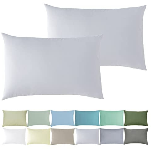 P'tit Basile - Kissenbezug 35x40 cm - Set mit 2 Kissenbezügen Für Babywiege - Perlegrau - 100% Bio-baumwolle 57 Fäden/cm² ohne schädliche Substanz - Für Kinder Bett 60x120 70x140 cm