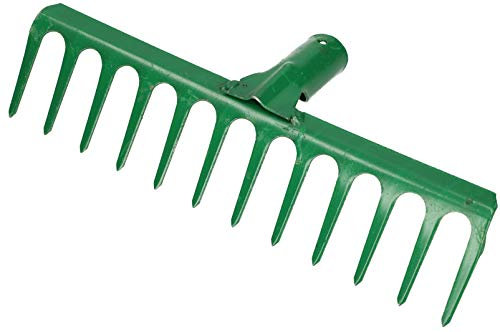 KOTARBAU® Rastrillo de Acero Resistente, 310 mm, Rastrillo para Barrer Hojas, Rastrillo Recto, Rastrillo de jardín, Sin Mango, Rastrillo Cabezal, Rastrillo para césped con Dientes Rectos, Ancho