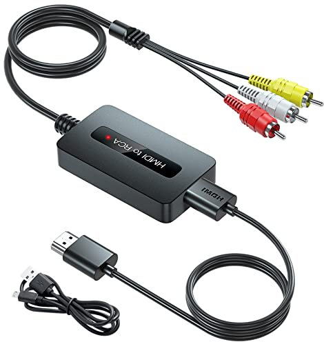 HDMI auf RCA Konverter Kabel, HDMI auf Composite AV CVBS Adapter, HD zu RCA Composite AV Konverter
