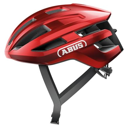 ABUS Rennradhelm PowerDome - leichter Fahrradhelm mit cleverem Belüftungssystem und aerodynamischem Profil - Made in Italy - für Damen und Herren - Rot, Größe L
