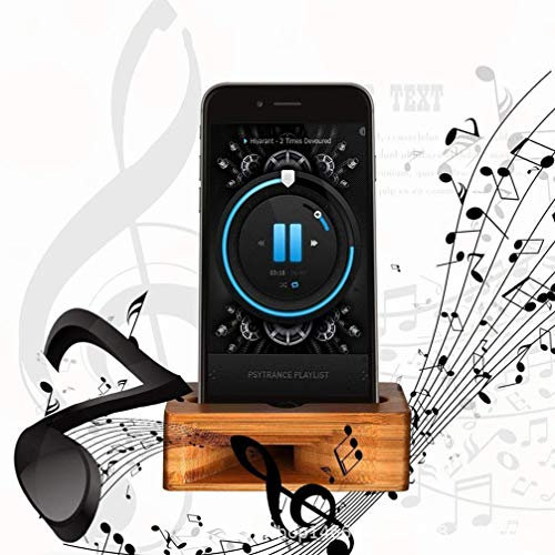 STOBOK Cell Phone Stand Amplifier,Phone Stand with Sound Amplifier Natural Wooden Desktop Mobile Phone Holder, Cradle Loud Speaker for Phone