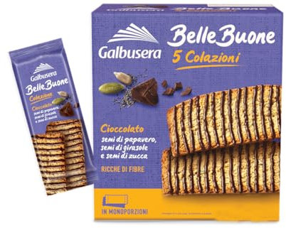 Galbusera BelleBuone 5 Colazioni Fette con Cioccolato, Semi di Papavero, Girasole e Zucca 200g