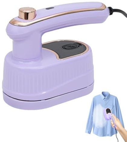 Herbst Reise Bügeleisen, Mini Dampfbügeleisen Tragbarer Faltbares Reise, Mini Bügeleisen Kompaktes Reise Dampfbügeleisen Kleines Bügeleisen Dampf mit 50ml Wassertank für Reisen und Zuhause(Lila)