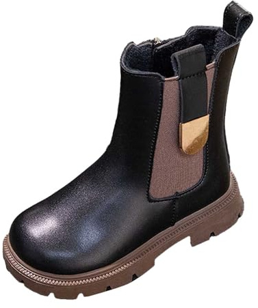 Generisch Bottes d'hiver pour enfants et filles, en cuir, pour la fête de la bière, pour l'extérieur, les vacances, les fêtes d'enfants, les costumes traditionnels, les transitions, les westerns, Noir