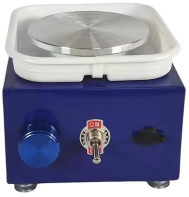 Torno De Cerámica Eléctrico For Hacer Arcilla, Cuenco Lavable Desmontable, Máquina For Recortar Artesanías For Niños, Enseñanza Escolar, Uso Doméstico Control Preciso(Blue)