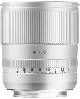 TTARTISAN AF 75 mm F2 - Objetivo para objetivo de retrato Snoy E-Mount plateado, formato completo (E, plateado)