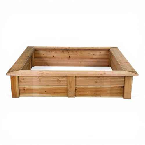 Sandbox Douglasie 150 x 150 cm | naturale senza prodotti chimici | sabbiera in legno massello per bambini | Sauerland | assi da 28 mm robusta e durevole