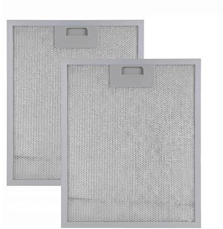 Cooker Hood Filter,2 Pack 305x267x9mm 5-Layer Aluminium Mesh Filters, Universal Kitchen Extractor Fan Grease Replacement Filter for Most Range Hoods, Washable & Reusable