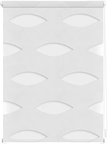 Lichtblick Doppelrollo Klemmfix ohne Bohren, Ellipse, Blickdicht, Klemmträger-Montage, Sichtschutz, Wandmongtage, Deckenmontage, für Fenster Weiß, 110 cm x 150 cm (B x L)