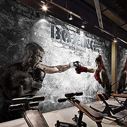 Papel tapiz fotográfico Papel tapiz no tejido Papel tapiz de gimnasia Graffiti Patrón de ladrillo Mural deportivo Club de boxeo Telón de fondo Pared Yoga Salón de baile Personalizado 150 cm × 105 cm