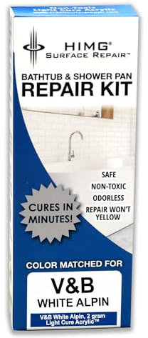 HIMG Badewannen- und Duschwannen-Reparaturset kompatibel mit V&B (Alpin White)