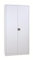 Mehrzweckschrank | Besenschrank | Spindschrank mit Hakenleiste und 6 Fächern, 180x80x38, komplett montiert, Grau