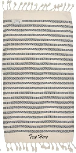 La Hammam Personalized Turkish Hand Towels Set of 2, 18x36, Cotton, Ultra Soft, Absorbent & Quick Dry, Decorative Hand Towel for Bathroom, Kitchen, Tea, Yoga, Face, & Spa, Gym & Spa Zigzag Black