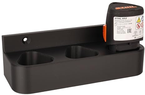 Wandhalterung passend für 3 STIHL AS 2 Akkus Halterung Akku Akkuhalter Akkuhalterung Zubehör (Schwarz)