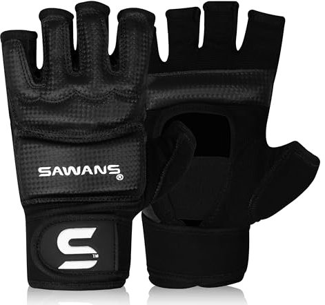 SAWANS MMA-Handschuhe, Karate-Praxis, Boxsack, Boxhandschuhe, Kampfsport, Taekwondo, Kickbox-Praxis, Kampfsport, Grappling-Training, für Damen, Herren und Erwachsene, Schwarz, M