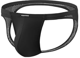 Casey Kevin Jockstrap herr nät underkläder, mesh ventilerande jockstrap sportunderkläder suspensorium män string tanga män, T1-svart, XXL