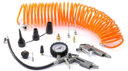 13 Teile Druckluft Kompressor Zubehör Set,10m Schlauch mit Schnellkupplung