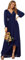 Ever-Pretty Maxi Women's Evening Dresses Double V-Neck and Long Sleeves A-Line High-Low Chiffon Bridesmaid Dress Navy Blue 16UK