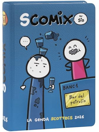 Comix Scottecs by Sio - Agenda Scolastica 16 Mesi 2025-2026, Diario Scuola per Bambini e Ragazzi con Copertina Rigida, Ideale per Scuola Elementare e Media, 12x16.5 cm, Petrolio