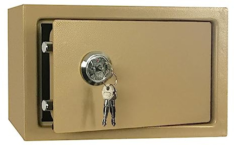 Cassaforte di sicurezza in metallo per documenti e chiavi Armadio in acciaio per ufficio Protezione per certificati domestici Fireproof Lockbox Conservazione durevole per oggetti di valore e documenti