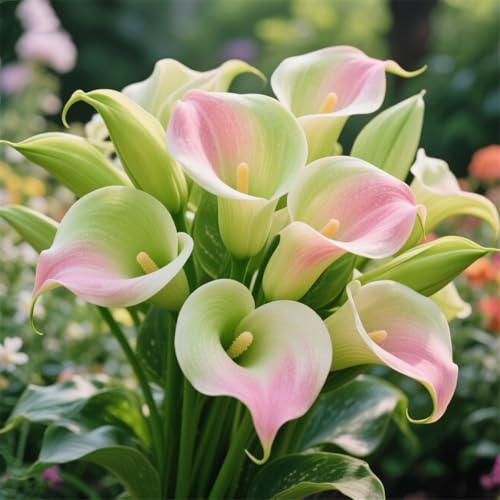 Lirio de cala, lirio de cala híbrido, perenne, crece bien en jardines, decoraciones interiores y exteriores.-10Tubérculos-I