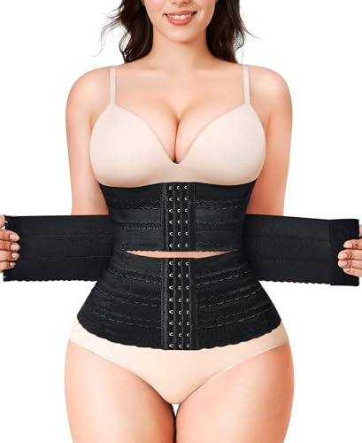 KUMAYES Donna Corsetto Body Contenitivo Modellante Dimagrante Stringivita Cintura Segmentata Intimo Pancia Piatta Waist Trainer Bustino Snellente Shapewear (Nero, S)